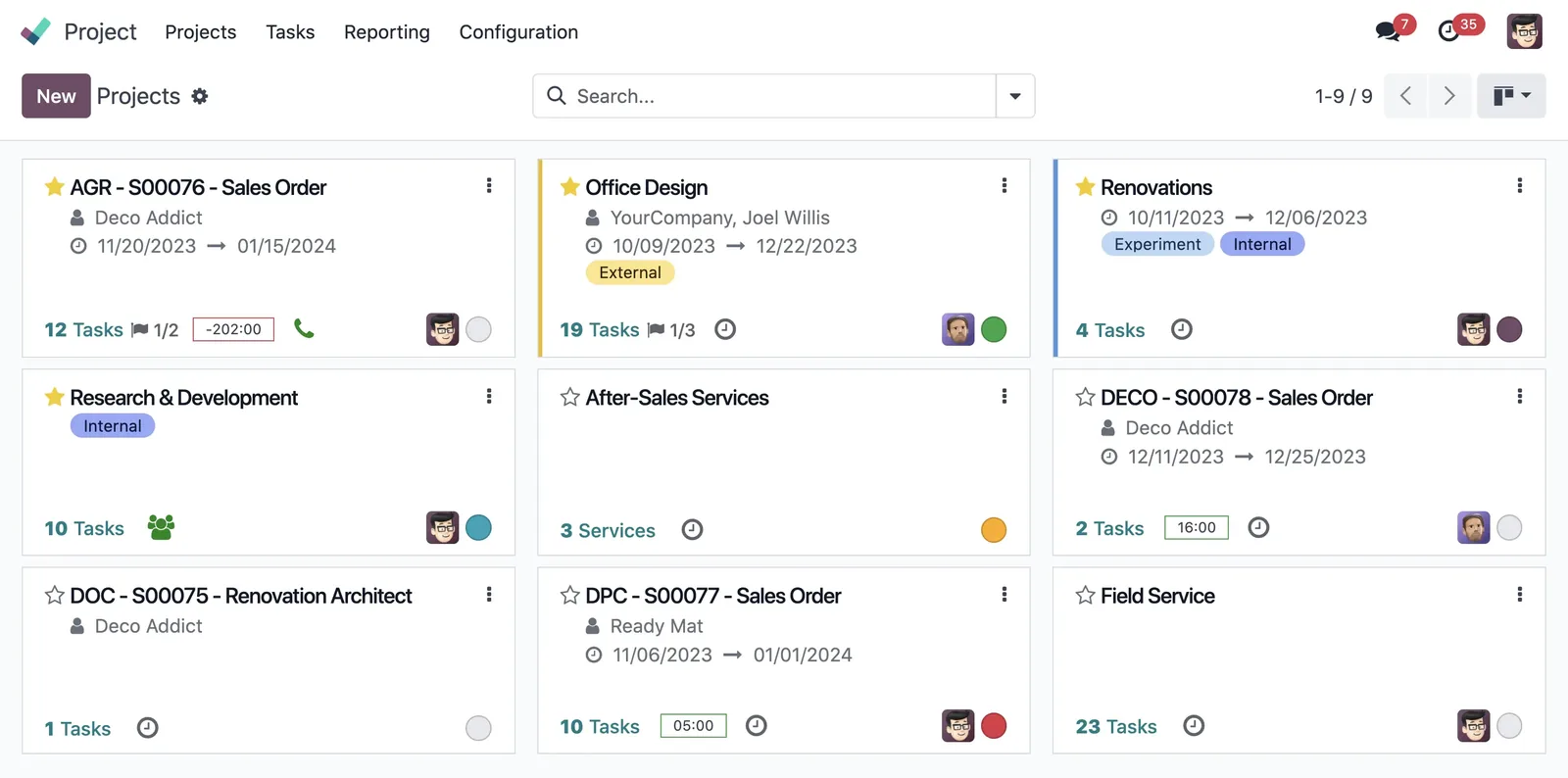 Projects · Tasks